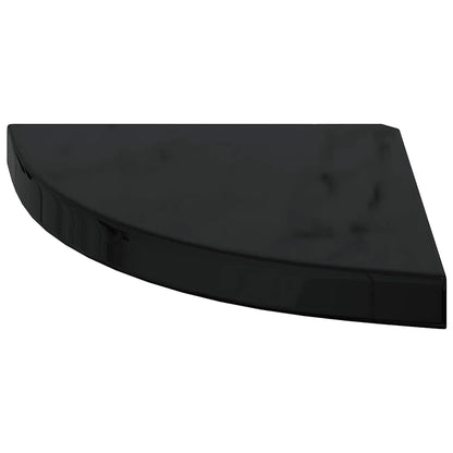 Scaffale Angolare a Parete Nero Lucido 35x35x3,8 cm in MDF | homemem39