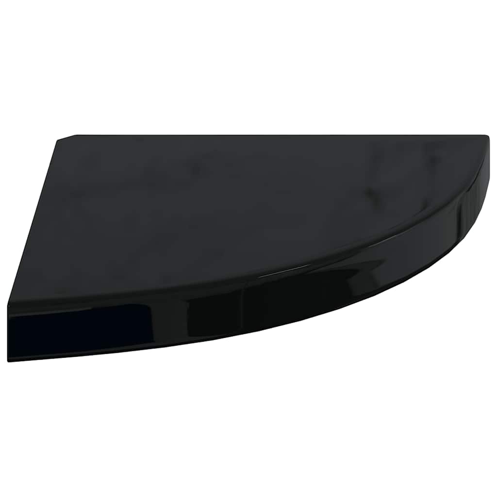 Scaffale Angolare a Parete Nero Lucido 35x35x3,8 cm in MDF | homemem39