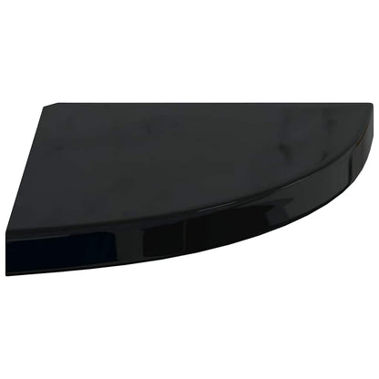 Scaffali Angolari a Parete 2 pz Nero Lucido 35x35x3,8 cm MDF