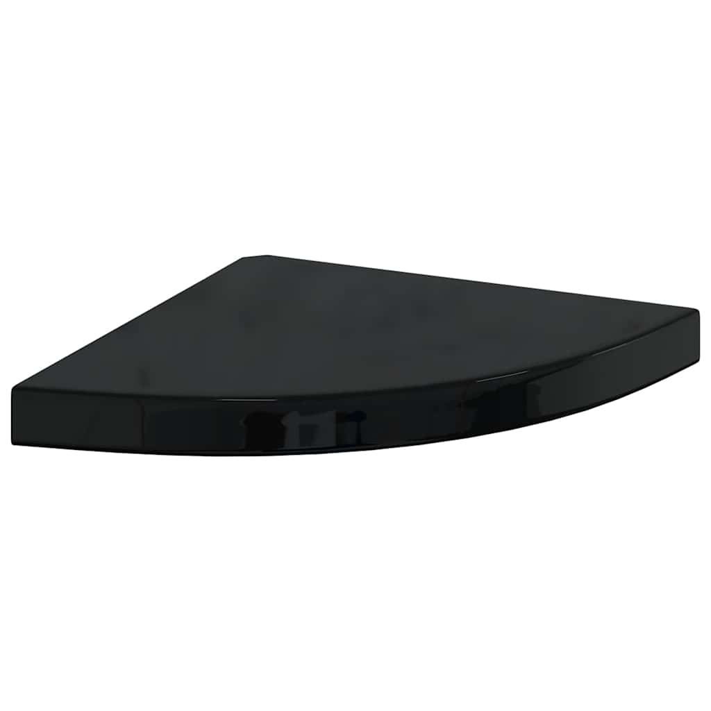 Scaffali Angolari a Parete 4 pz Nero Lucido 35x35x3,8 cm MDF | homemem39
