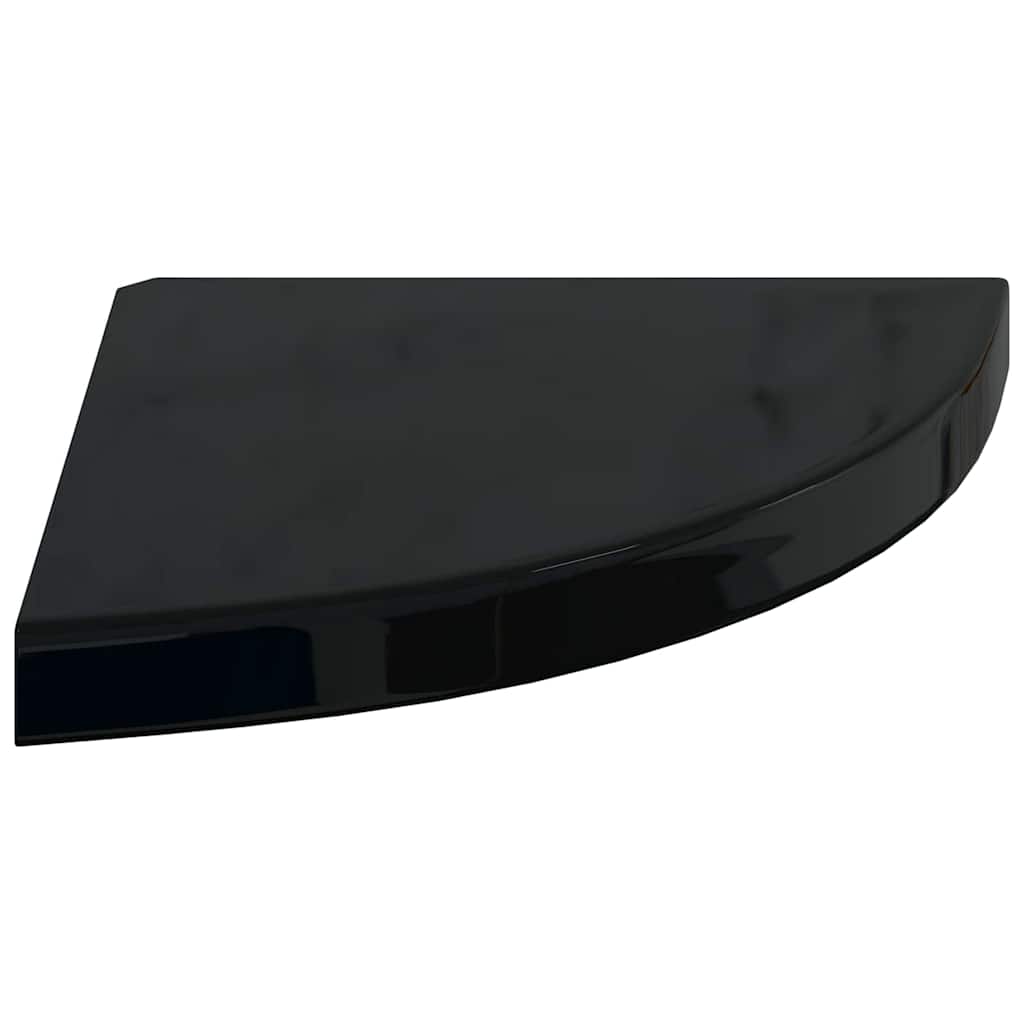Scaffali Angolari a Parete 4 pz Nero Lucido 35x35x3,8 cm MDF