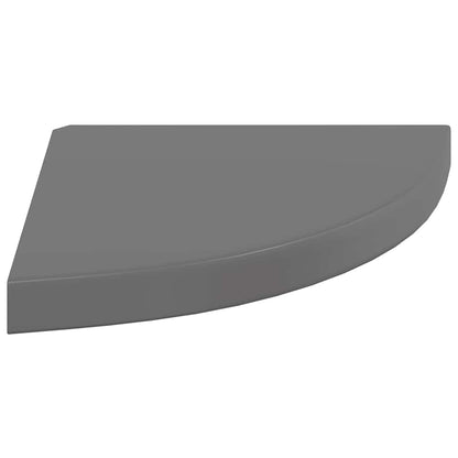 Scaffale Angolare a Parete Grigio Lucido 35x35x3,8 cm in MDF | homemem39