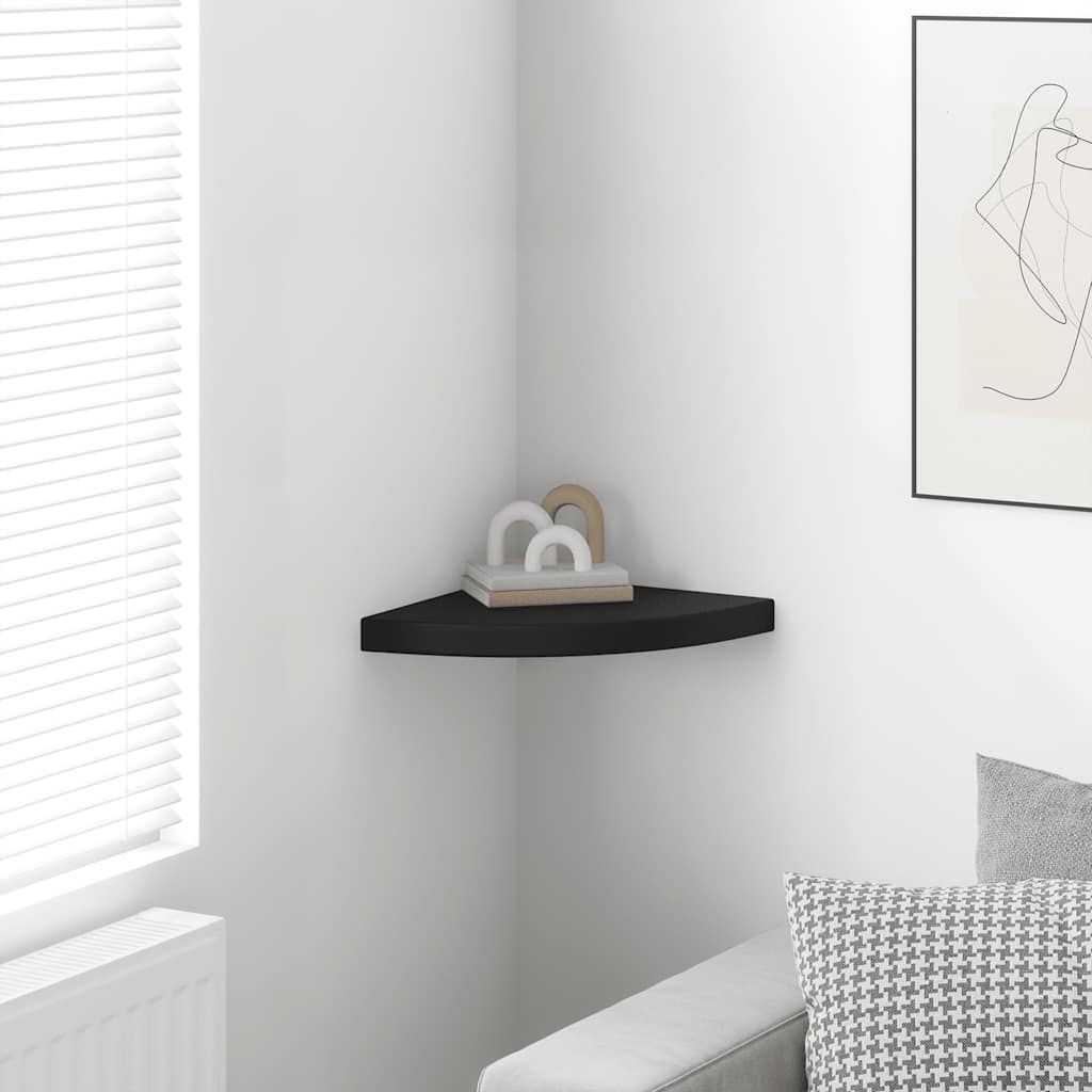 Scaffale Angolare a Parete Nero 35x35x3,8 cm in MDF | homemem39