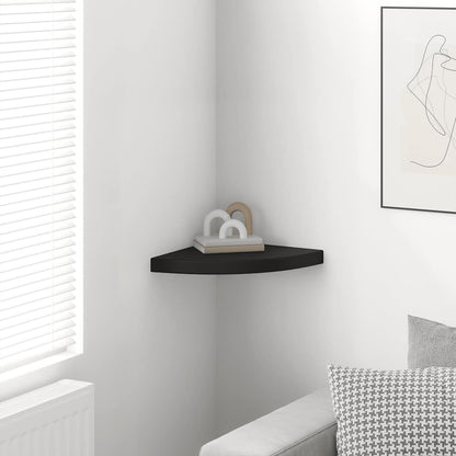 Scaffale Angolare a Parete Nero 35x35x3,8 cm in MDF | homemem39