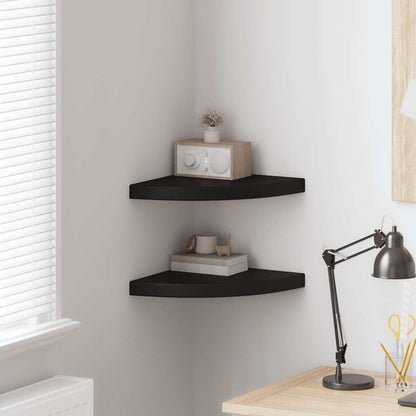 Scaffali Angolari a Parete 2 pz Neri 35x35x3,8 cm in MDF | homemem39