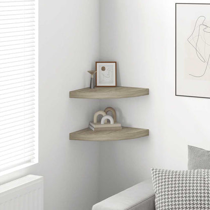 Scaffali Angolari a Parete 2 pz Rovere 35x35x3,8 cm in MDF | homemem39