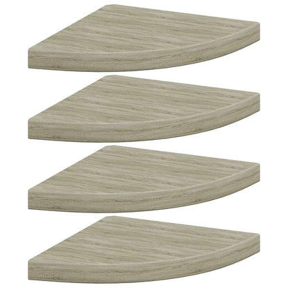 Scaffali Angolari a Parete 4 pz Rovere 35x35x3,8 cm in MDF | homemem39
