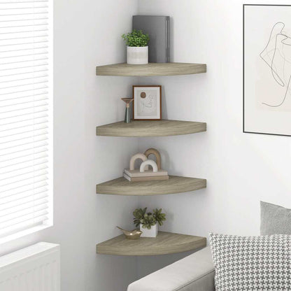 Scaffali Angolari a Parete 4 pz Rovere 35x35x3,8 cm in MDF | homemem39