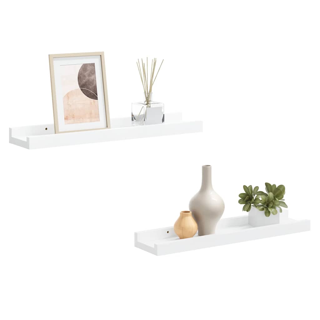 Mensole con Sporgenza 2 pz Bianche 40x9x3 cm MDF | homemem39