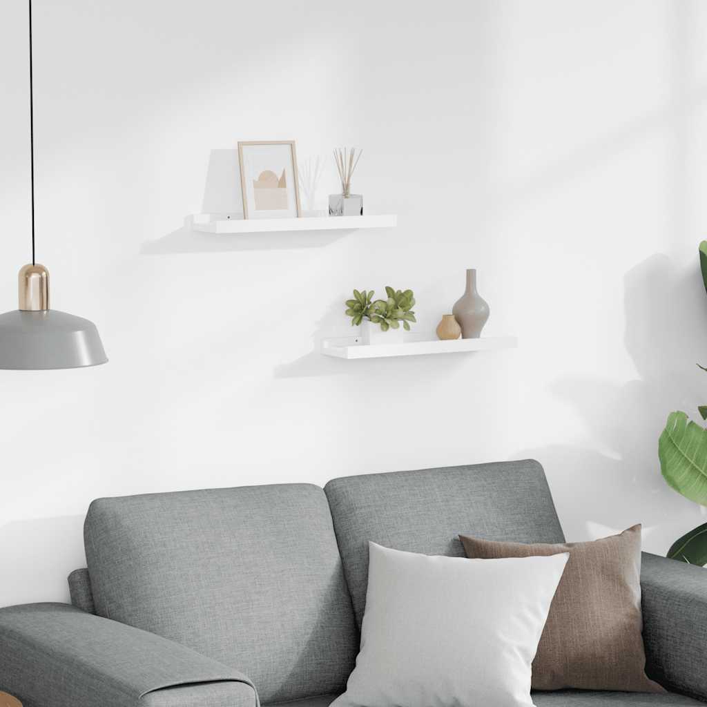 Mensole con Sporgenza 2 pz Bianche 40x9x3 cm MDF | homemem39