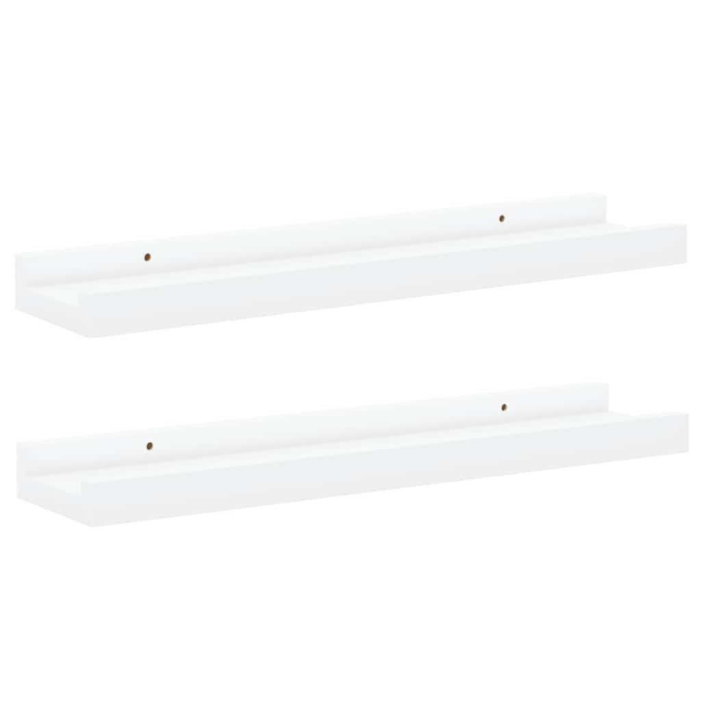 Mensole con Sporgenza 2 pz Bianche 40x9x3 cm MDF | homemem39