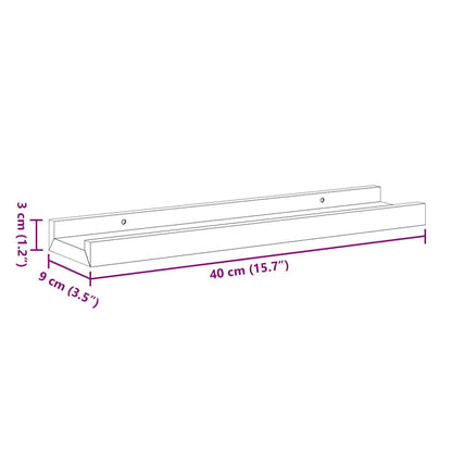 Mensole con Sporgenza 2 pz Bianche 40x9x3 cm MDF | homemem39
