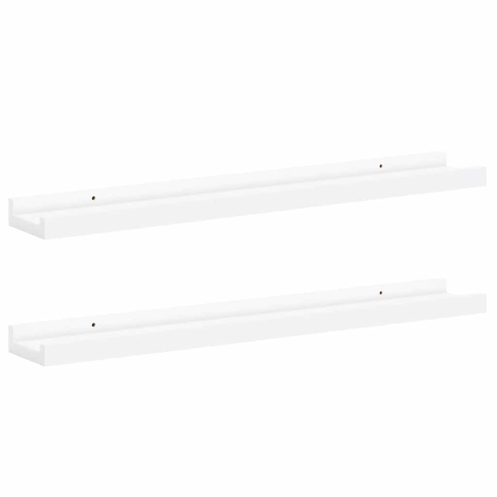Mensole con Sporgenza 2 pz Bianche 60x9x3 cm MDF | homemem39