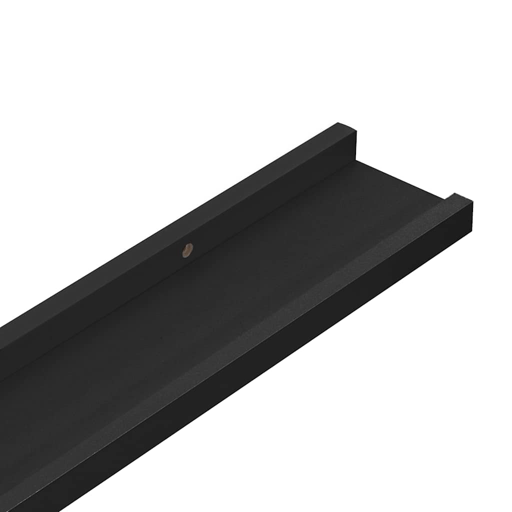 Mensole con Sporgenza 2 pz Nere 60x9x3 cm MDF | homemem39