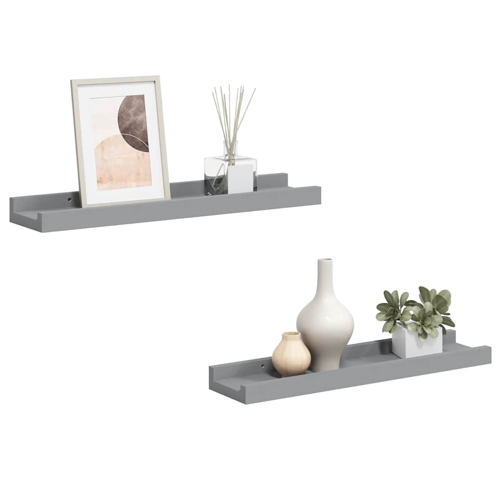 Mensole Loggia per Foto 2 pz Grigie 40x9x3 cm in MDF | homemem39