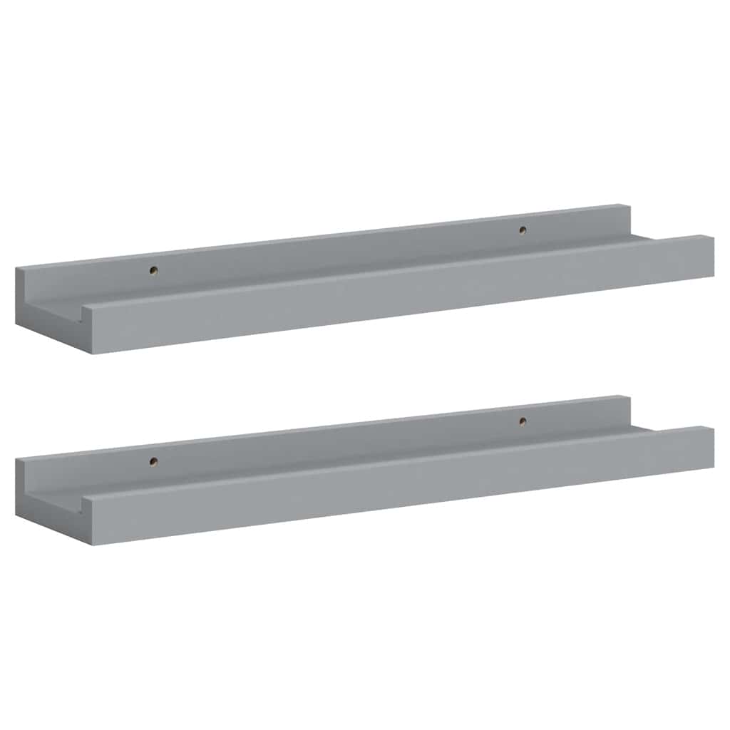 Mensole Loggia per Foto 2 pz Grigie 40x9x3 cm in MDF | homemem39