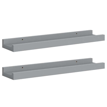 Mensole Loggia per Foto 2 pz Grigie 40x9x3 cm in MDF | homemem39