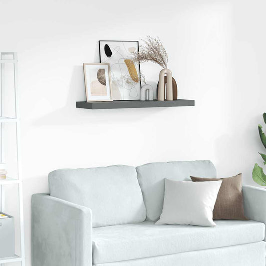 Mensole Loggia per Foto 2 pz Grigie 80x9x3 cm in MDF | homemem39