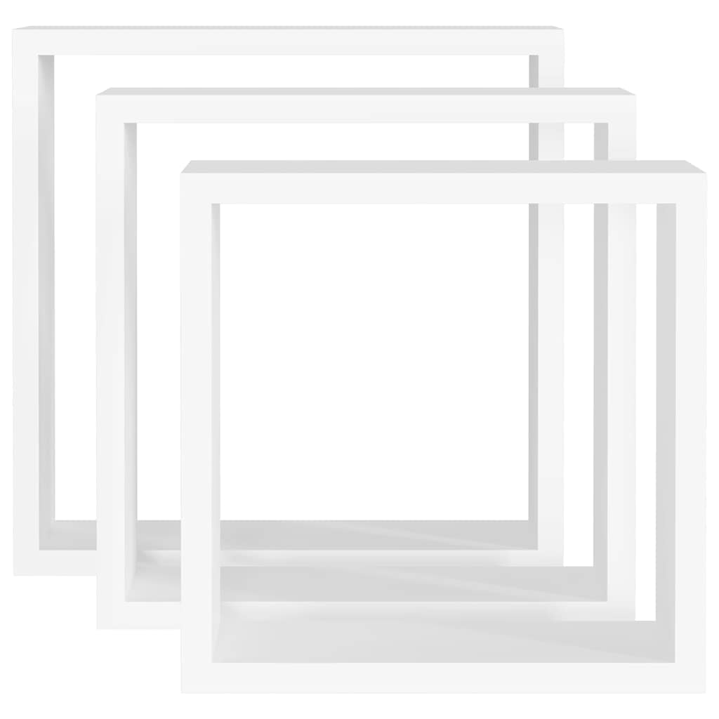 Mensole a Cubo da Parete 3 pz Bianche in MDF | homemem39