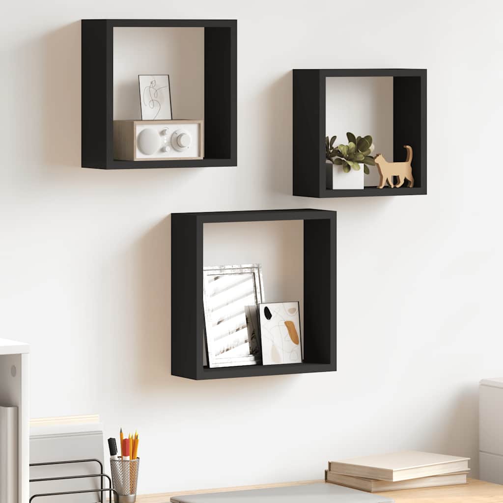 Mensole a Cubo da Parete 3 pz Bianche in MDF | homemem39