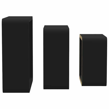 Mensole a Cubo da Parete 3 pz Nere in MDF | homemem39