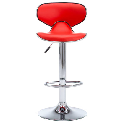 323645 vidaXL Bar Stools 2 pcs Red Faux Leather