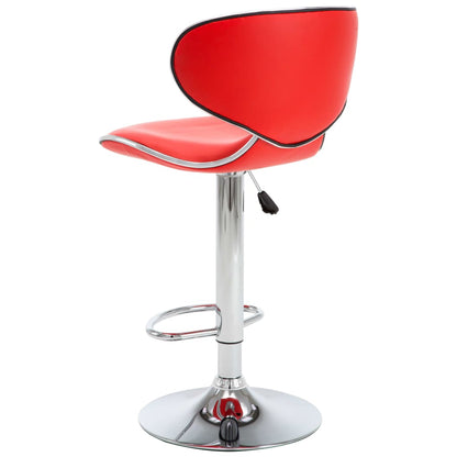 323645 vidaXL Bar Stools 2 pcs Red Faux Leather