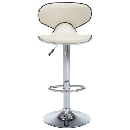 323647 vidaXL Bar Stools 2 pcs Cream Faux Leather