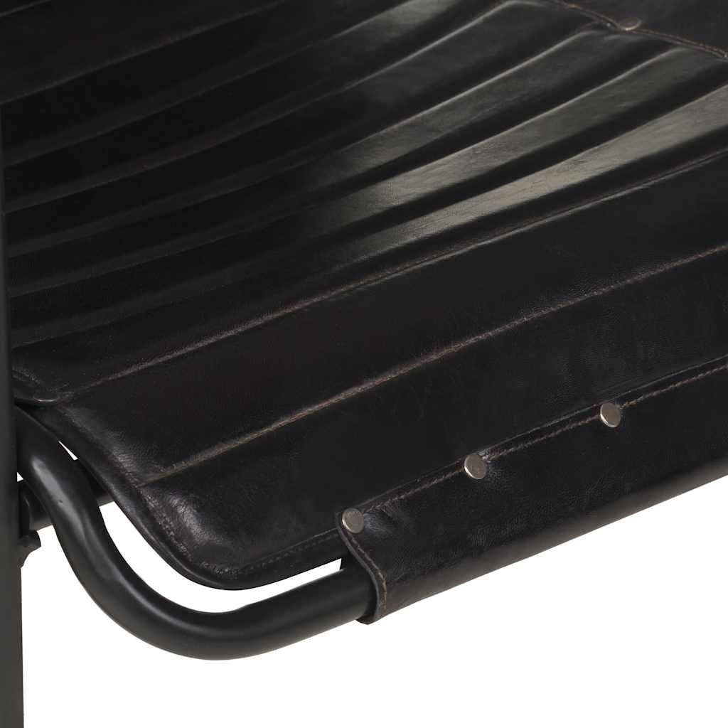 Relax Armchair with Black Footrest in Genuine Leather