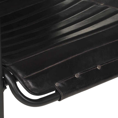 Relax Armchair with Black Footrest in Genuine Leather