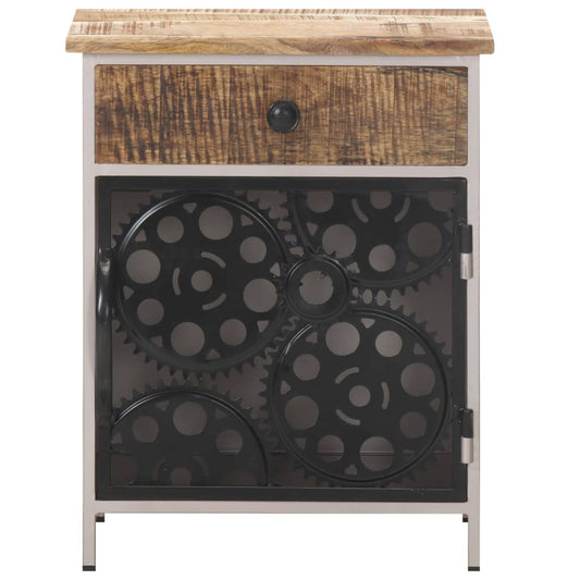 Comodino 40x30x50 cm in Legno di Mango Grezzo - homemem39