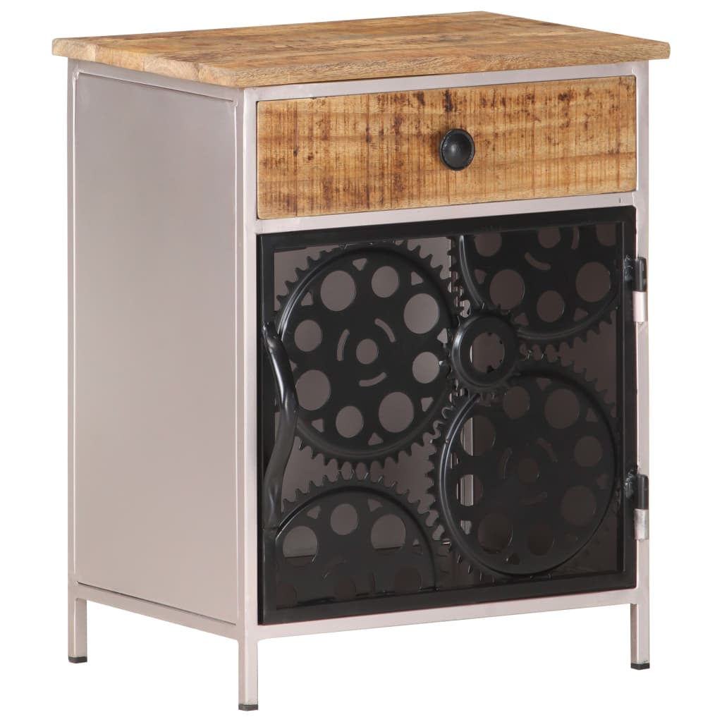 Comodino 40x30x50 cm in Legno di Mango Grezzo - homemem39