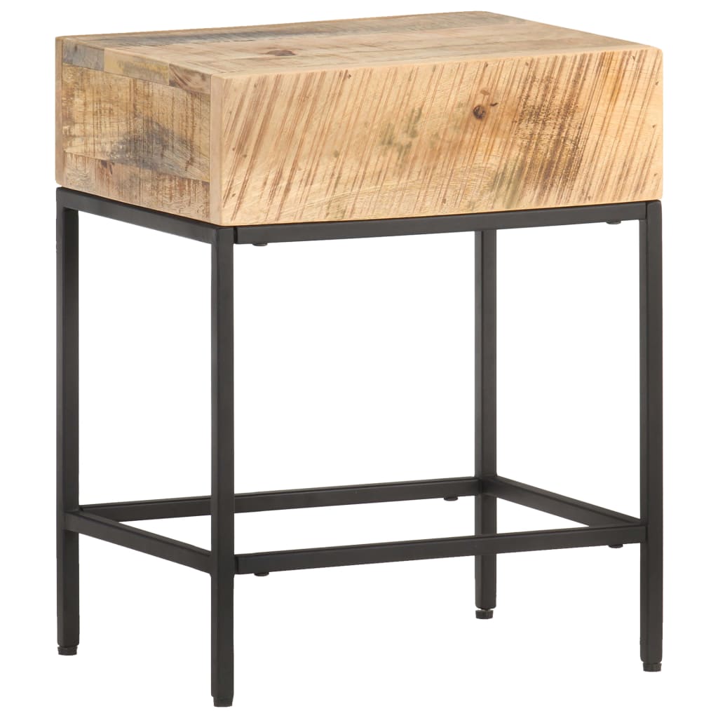 Tavolino 40x30x50 cm in Legno Massello di Mango Grezzo | homemem39