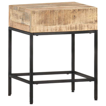 Tavolino 40x30x50 cm in Legno Massello di Mango Grezzo