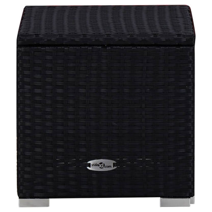 Lettino Prendisole con Cuscino e Tavolino in Polyrattan Rosso | homemem39