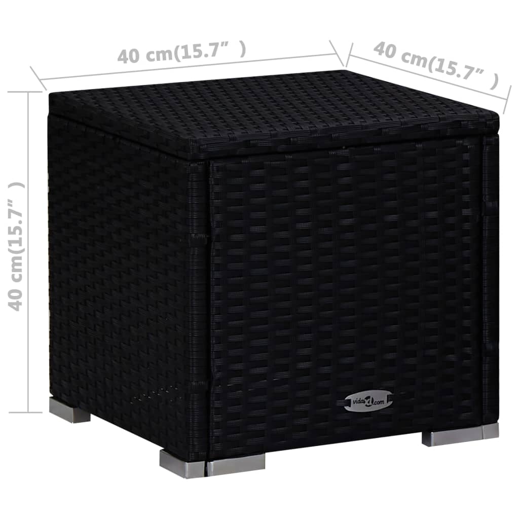 Lettino Prendisole con Cuscino e Tavolino in Polyrattan Blu | homemem39