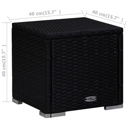 Lettino Prendisole con Cuscino e Tavolino in Polyrattan Blu | homemem39