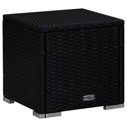 Lettino Prendisole con Cuscino e Tavolino in Polyrattan Blu | homemem39