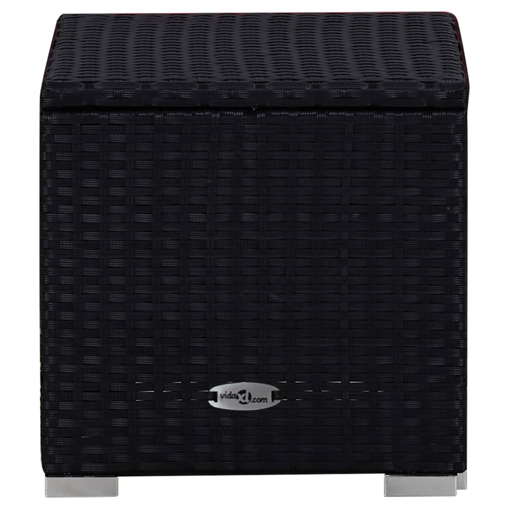 Lettino Prendisole con Cuscino e Tavolino in Polyrattan Blu | homemem39