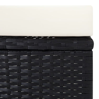 Sedia da Giardino Reclinabile con Cuscino in Polyrattan Nero | homemem39