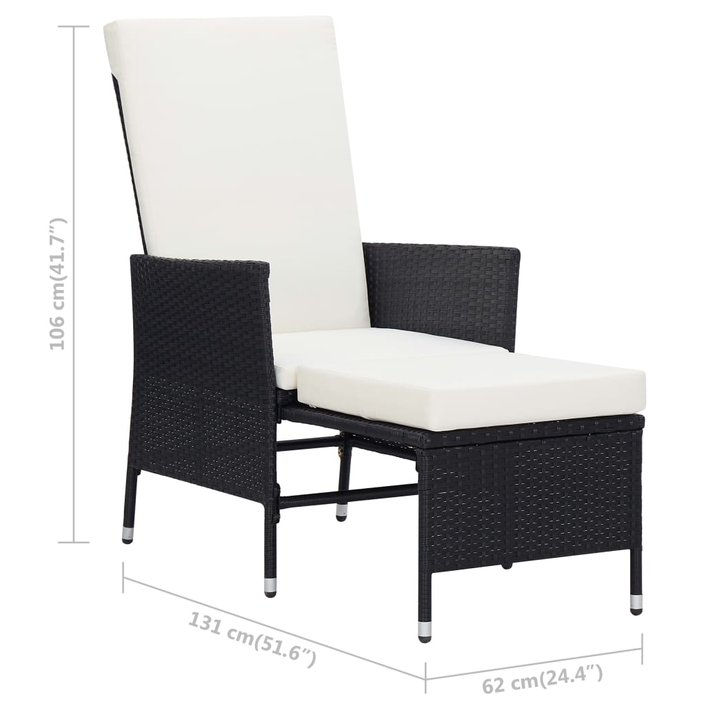 Set Divani da Giardino 2 pz con Cuscini in Polyrattan Nero | homemem39