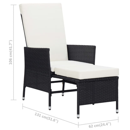 Set Divani da Giardino 2 pz con Cuscini in Polyrattan Nero | homemem39