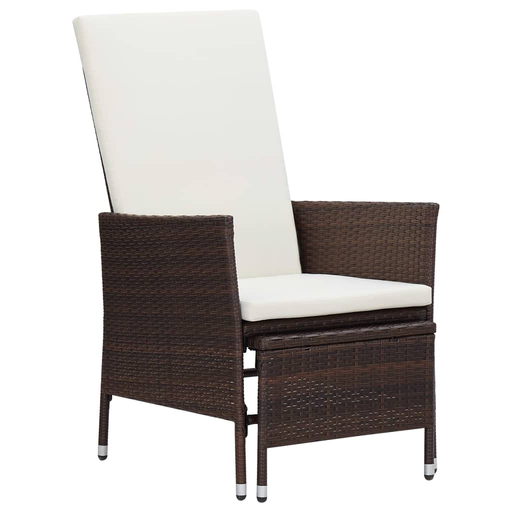 Set Divani da Giardino 2 pz con Cuscini in Polyrattan Marrone | homemem39