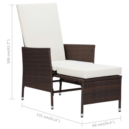 Set Divani da Giardino 2 pz con Cuscini in Polyrattan Marrone | homemem39