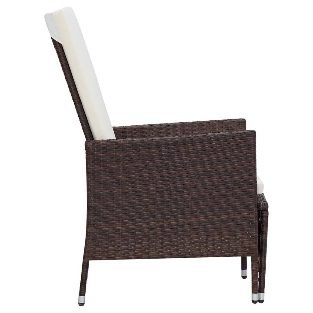 Set Divani da Giardino 2 pz con Cuscini in Polyrattan Marrone | homemem39