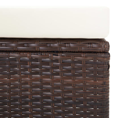 Set Divani da Giardino 2 pz con Cuscini in Polyrattan Marrone | homemem39