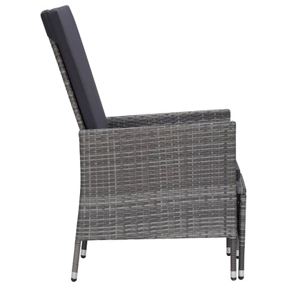 Set Divani da Giardino 2 pz con Cuscini in Polyrattan Grigio | homemem39
