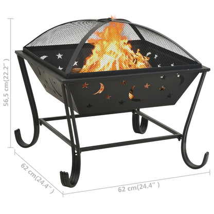 Braciere con Attizzatoio 62 cm XXL in Acciaio - homemem39