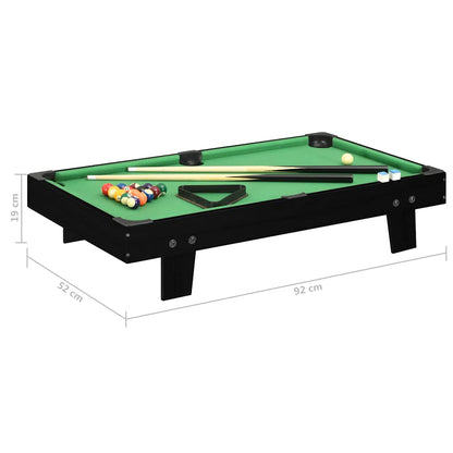 Mini Tavolo da Biliardo 3 Piedi 92x52x19 cm Nero e Verde - homemem39