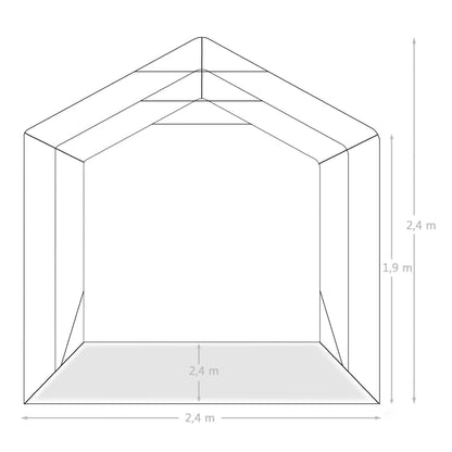 Tenda Garage in PVC 2,4x2,4 m Verde | homemem39